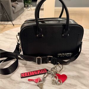 Steve Madden Black Crossbody Bag with v day Charm Accents